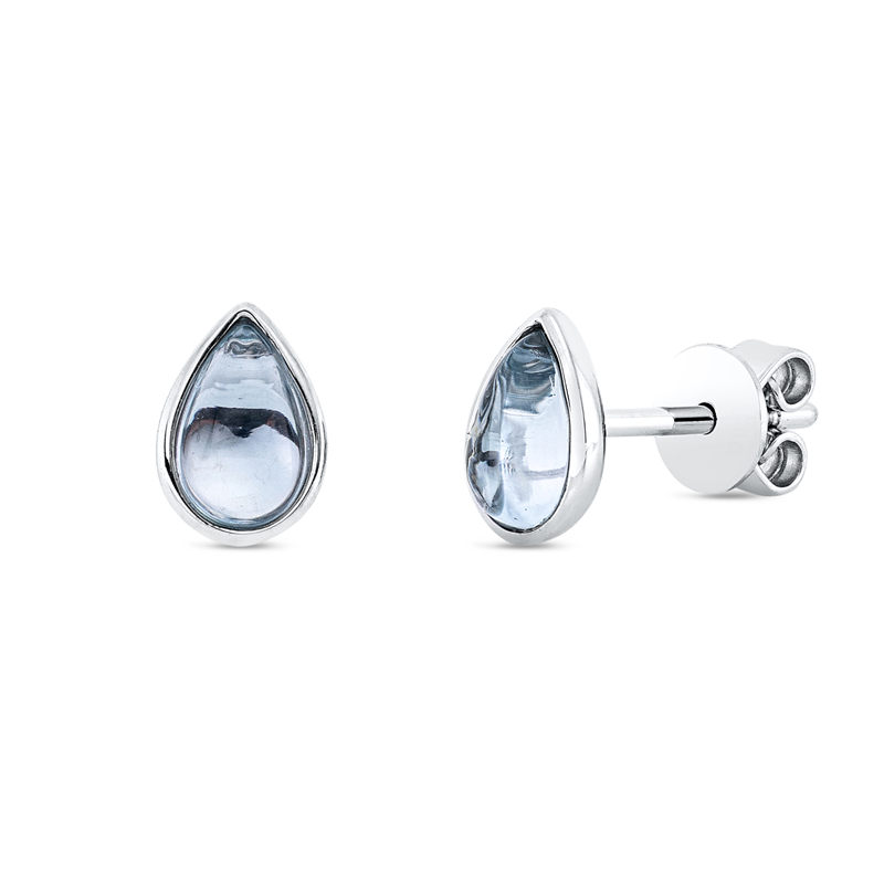 Ohrstecker 18 kt WG, 2 Topase 0,95 ct sky blue