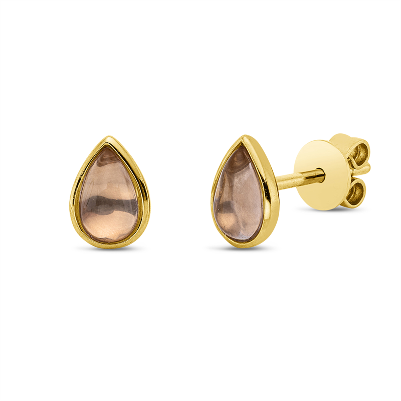 Ohrstecker 18 kt GG, 2 Rosenquarz 0,80 ct