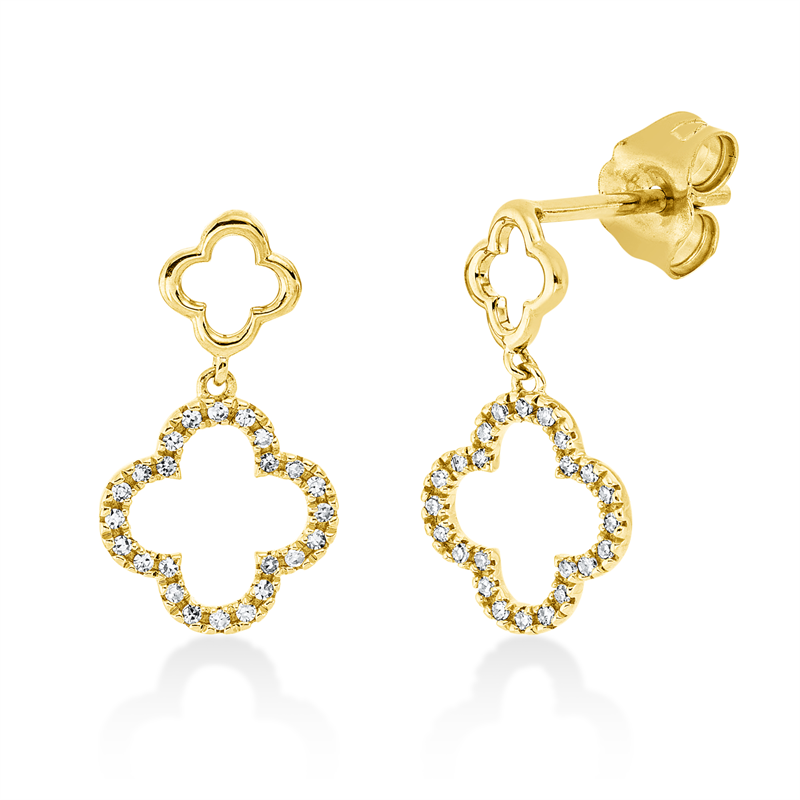 Ohrschmuck 18 kt GG, 48 Dia. 0,09 ct, TW-si