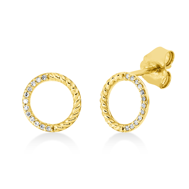 Ohrstecker 18 kt GG, 24 Dia. 0,05 ct, TW-si