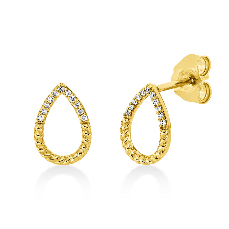 Ohrstecker 18 kt GG, 22 Dia. 0,04 ct, TW-si