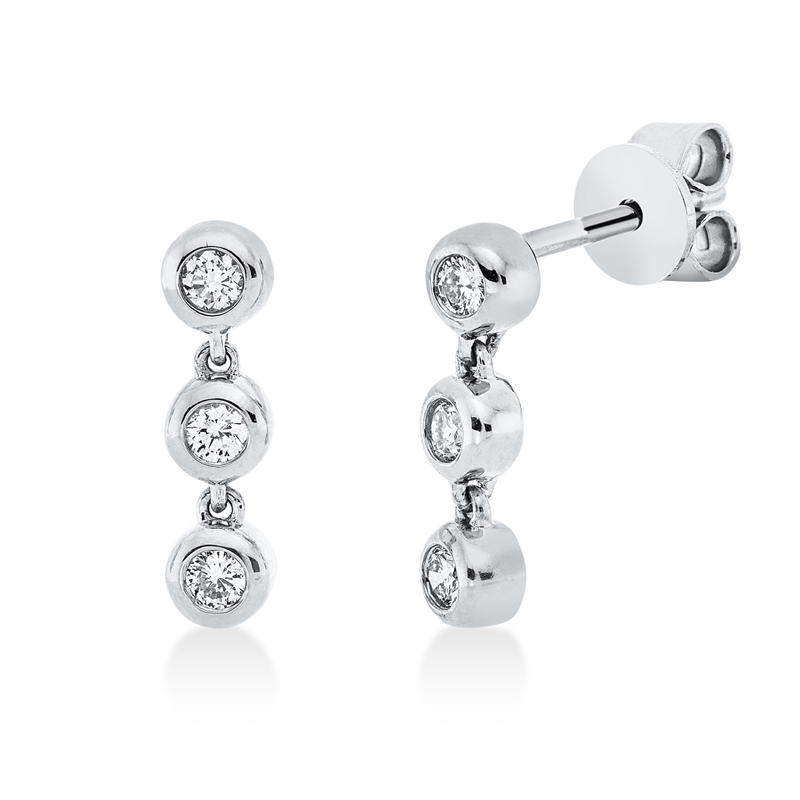Ohrstecker 18 kt WG, 6 Brill. 0,18 ct, TW-vsi/si