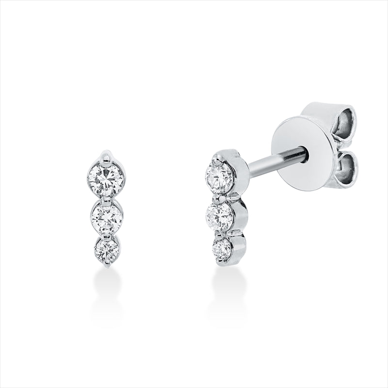Ohrstecker 18 kt WG, 2 Brill. 0,07 ct, TW-si, 4 Brill. 0,06 ct, TW-si
