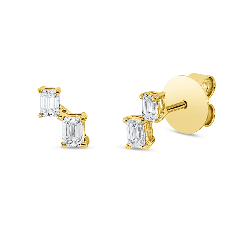 Ohrstecker 18 kt GG, 4 Sm.schliff 0,50 ct, TW-si