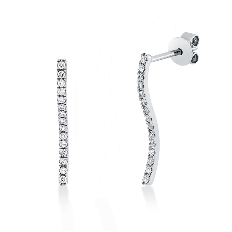 Ohrstecker 18 kt WG, 30 Brill. 0,19 ct, TW-si