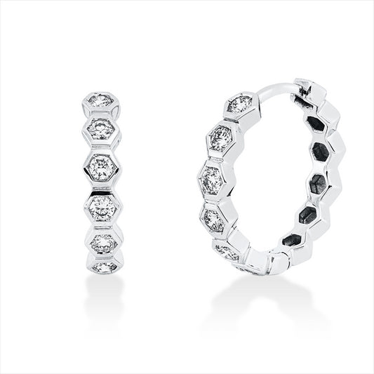 Creolen 18 kt WG, 12 Brill. 0,60 ct, TW-si