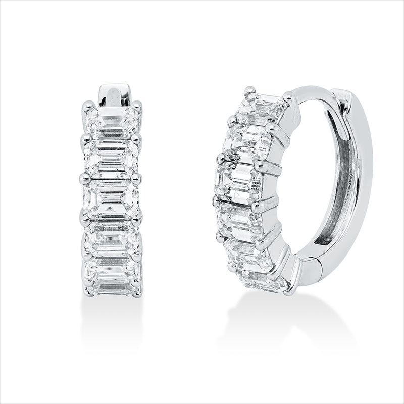 Creolen 14 kt WG, 12 Sm.schliff 1,24 ct, F-si