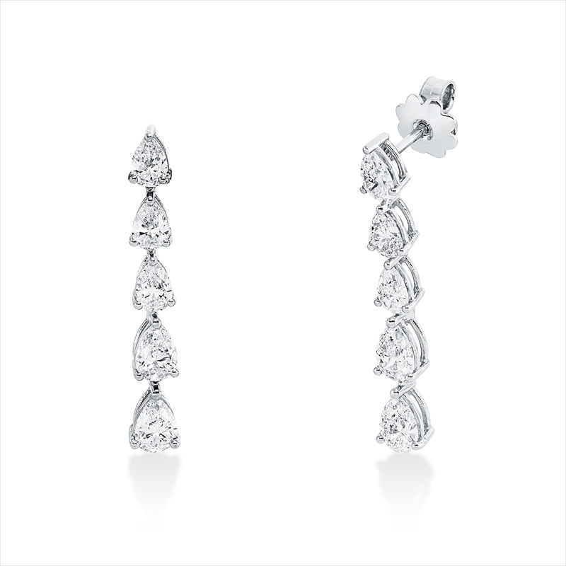 Ohrschmuck 18 kt WG, 10 Tropfen 2,52 ct, TW-si