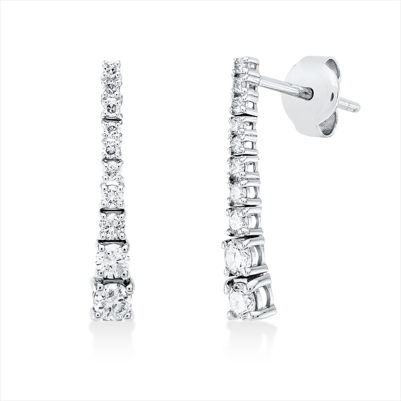 Ohrschmuck 18 kt WG, 20 Brill. 0,49 ct, TW-i1