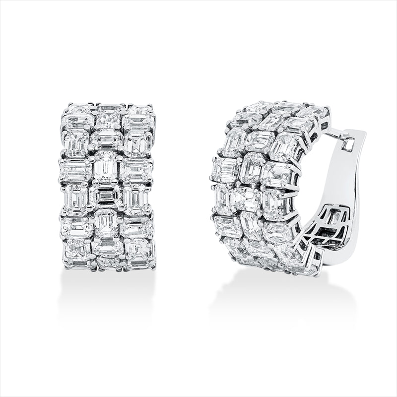 Creolen 18 kt WG, 48 Sm.schliff 5,04 ct, TW-vsi/si