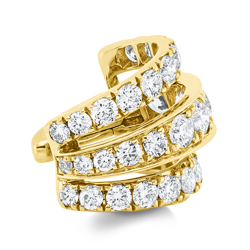 Ohrschmuck 18 kt GG, Ohrmanschette, 30 Brill. 1,11 ct, TW-vsi/si