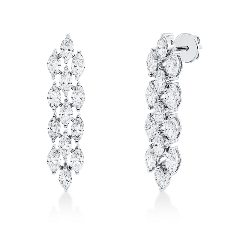 Ohrschmuck 18 kt WG, 26 Nav. 3,86 ct, TW-vsi/si