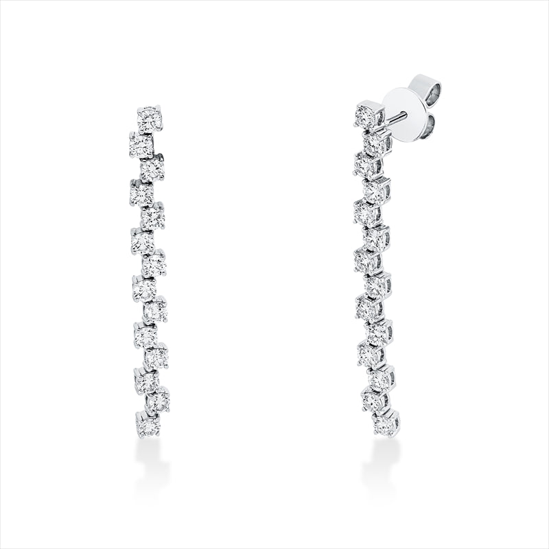 Ohrschmuck 18 kt WG, 28 Brill. 1,65 ct, TW-vsi