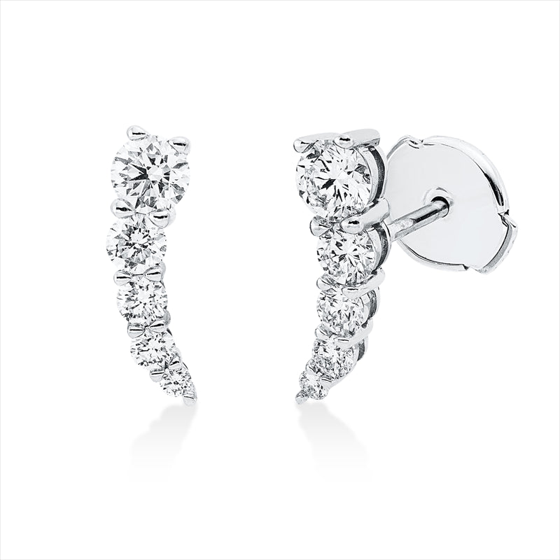 Ohrstecker 18 kt WG, 4 Brill. 0,52 ct, TW-si, 6 Brill. 0,19 ct, TW-si
