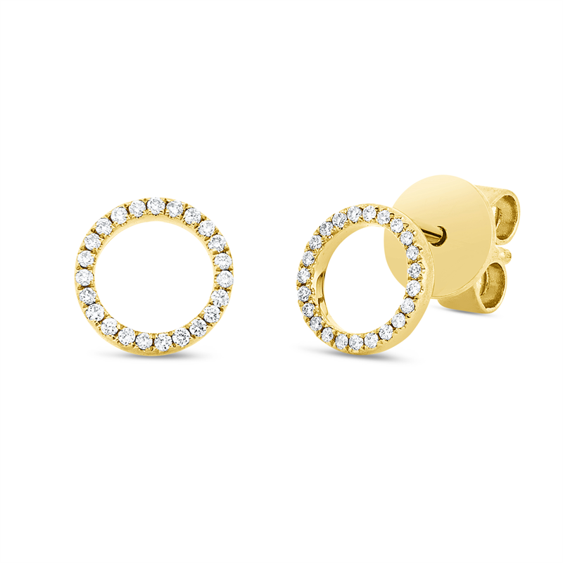 Ohrstecker 18 kt GG, 46 Brill. 0,07 ct, TW-si