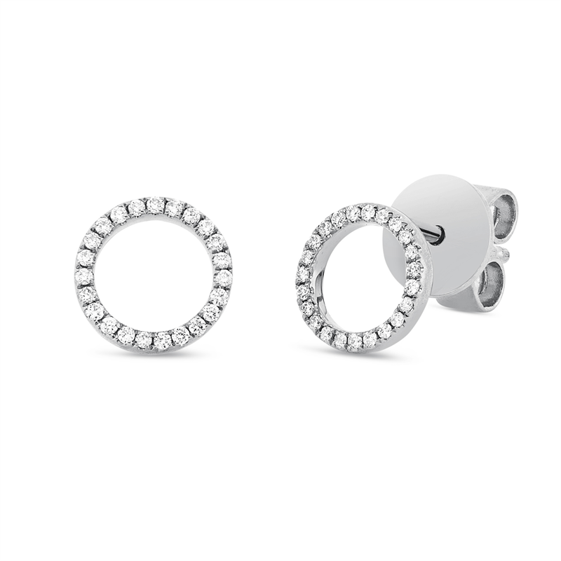 Ohrstecker 18 kt WG, 46 Brill. 0,07 ct, TW-si