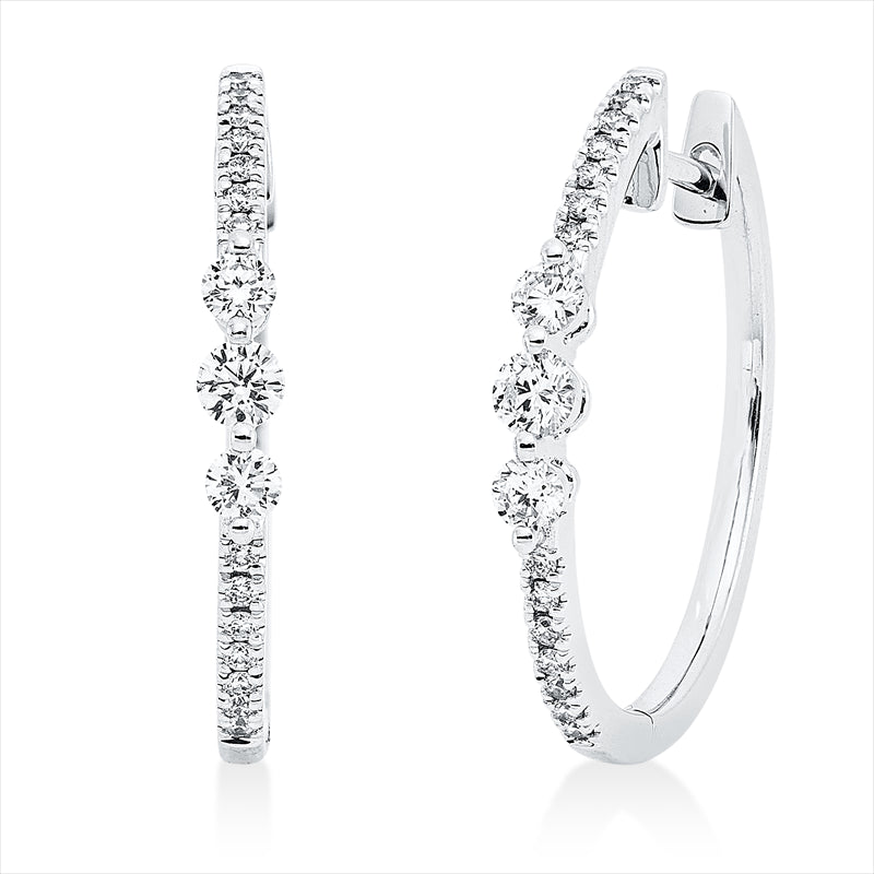 Creolen 18 kt WG, 34 Brill. 0,32 ct, TW-si