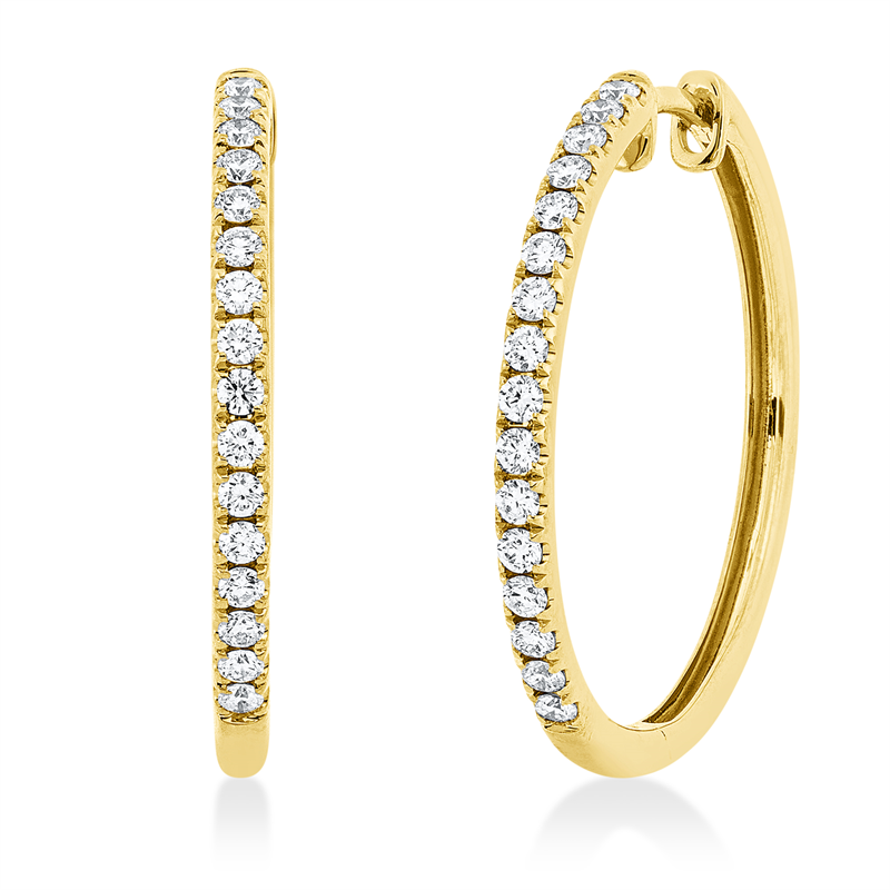 Creolen 18 kt GG, 32 Brill. 0,43 ct, TW-si