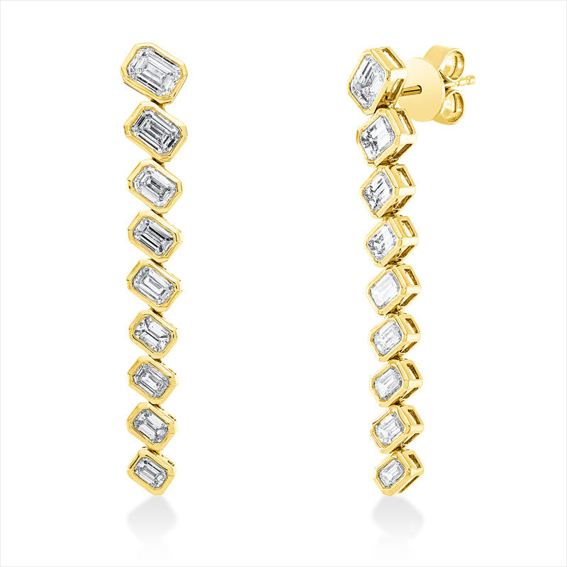 Ohrschmuck 18 kt GG, 2 Sm.schliff 0,82 ct, TW-si, 16 Sm.schliff 2,44 ct, TW-si