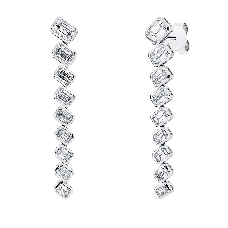 Ohrschmuck 18 kt WG, 2 Sm.schliff 0,81 ct, TW-si, 16 Sm.schliff 2,48 ct, TW-si