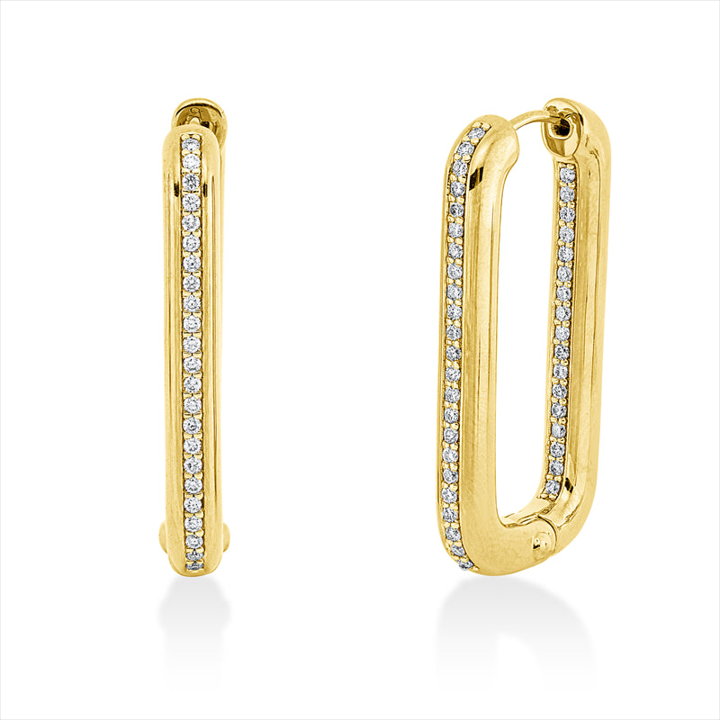 Creolen 18 kt GG+WG, 80 Brill. 0,46 ct, TW-si