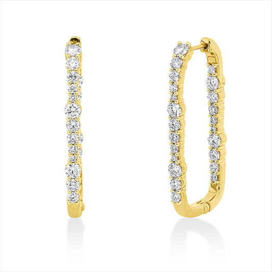 Creolen 18 kt GG+WG, 46 Brill. 2,39 ct, TW-si