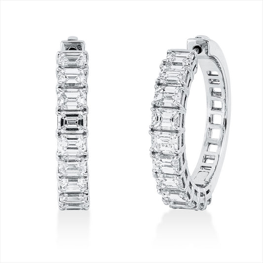 Creolen 18 kt WG, 22 Sm.schliff 6,74 ct, TW-vsi