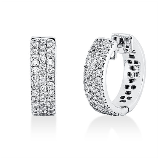 Creolen 14 kt WG, 78 Brill. 1,32 ct, TW-pi