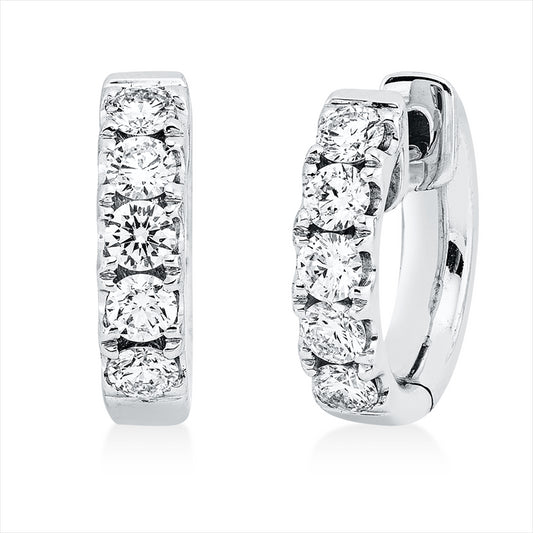 Creolen 18 kt WG, 10 Brill. 0,81 ct, TW-si