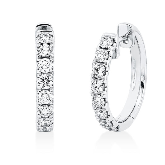 Creolen 18 kt WG, 16 Brill. 1,12 ct, TW-si