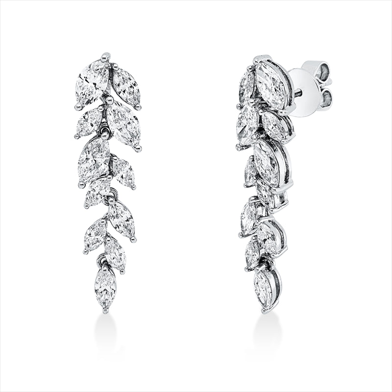 Ohrschmuck 18 kt WG, 22 Nav. 2,75 ct, TW-vsi