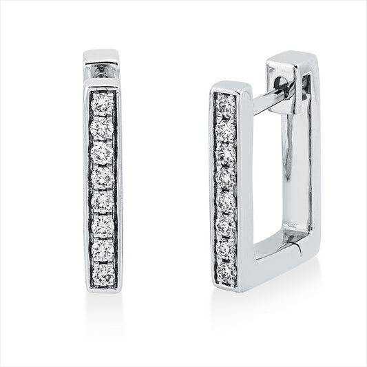 Creolen 18 kt WG, 16 Brill. 0,14 ct, W-si