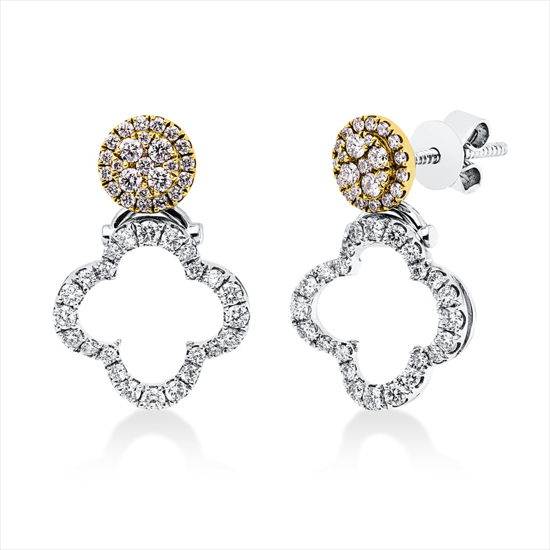 Ohrstecker 18 kt WG+GG, 96 Brill. 0,66 ct, I-vsi