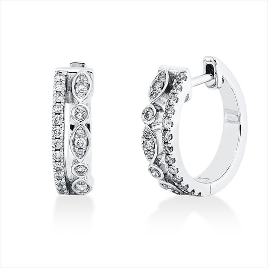 Creolen 14 kt WG, 48 Brill. 0,33 ct, I-pi