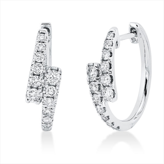 Creolen 14 kt WG, 26 Brill. 0,72 ct, I-pi