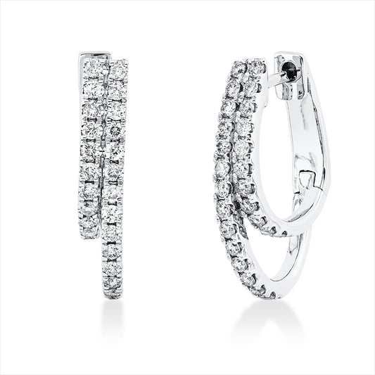 Creolen 14 kt WG, 50 Brill. 0,59 ct, I-pi