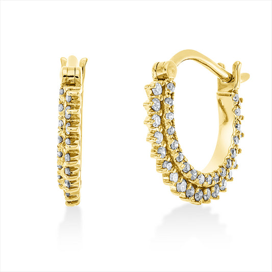 Creolen 18 kt GG, 74 Dia. 0,26 ct, W-si