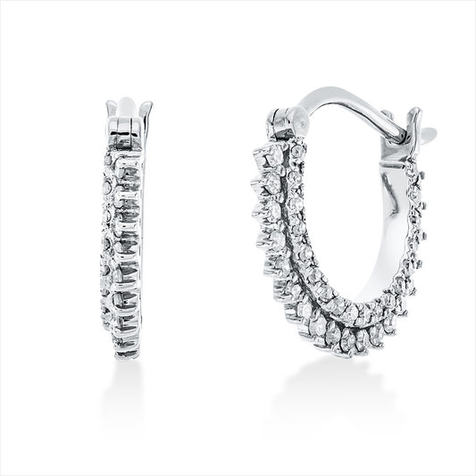 Creolen 18 kt WG, 74 Dia. 0,27 ct, W-si