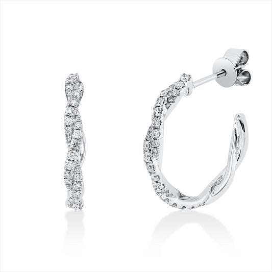 Creolen 18 kt WG, 22 Brill. 0,19 ct, TW-si, 48 Brill. 0,23 ct, TW-si