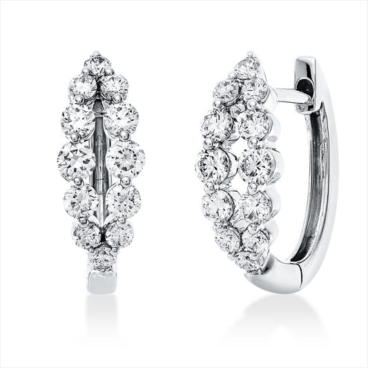 Creolen 18 kt WG, 24 Brill. 0,62 ct, TW-vsi/si