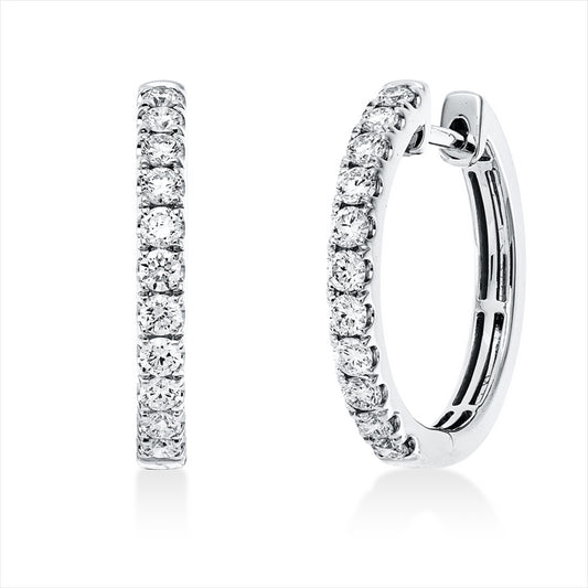 Creolen 18 kt WG, 22 Brill. 0,59 ct, TW-vsi/si