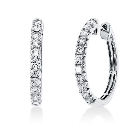 Creolen 18 kt WG, 22 Brill. 0,59 ct, TW-vsi/si