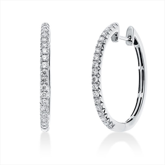 Creolen 18 kt WG, 38 Brill. 0,53 ct, TW-vsi/si