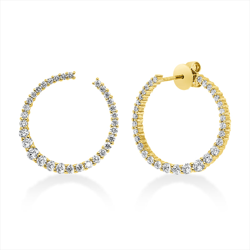 Ohrstecker 18 kt GG, 64 Brill. 1,23 ct, TW-si