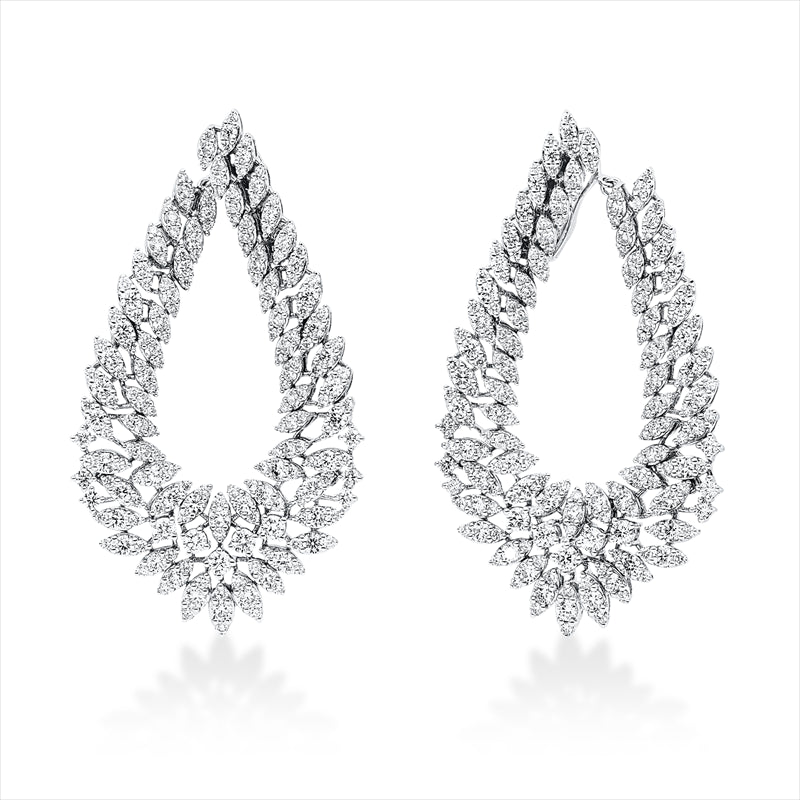 Ohrschmuck 18 kt WG, 406 Brill. 9,73 ct, F-vsi