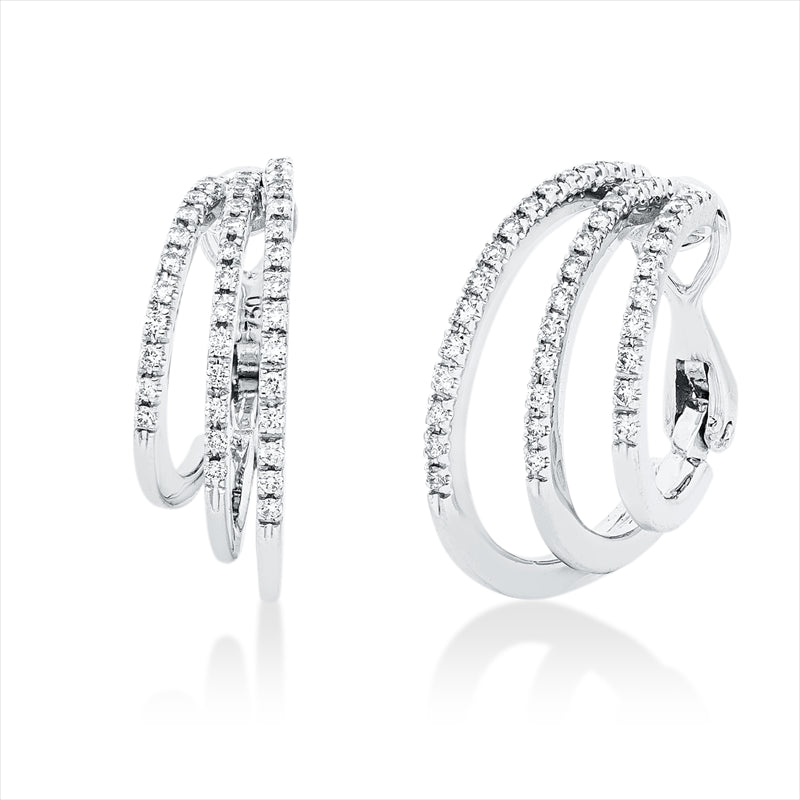 Creolen 18 kt WG, 78 Brill. 0,41 ct, TW-si