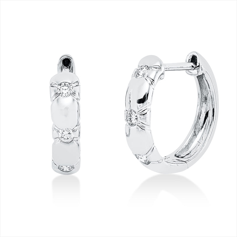 Creolen 18 kt WG, 6 Brill. 0,15 ct, TW-si