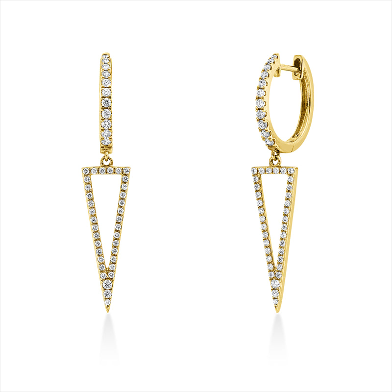 Ohrschmuck 18 kt GG, 92 Brill. 0,46 ct, TW/W-si