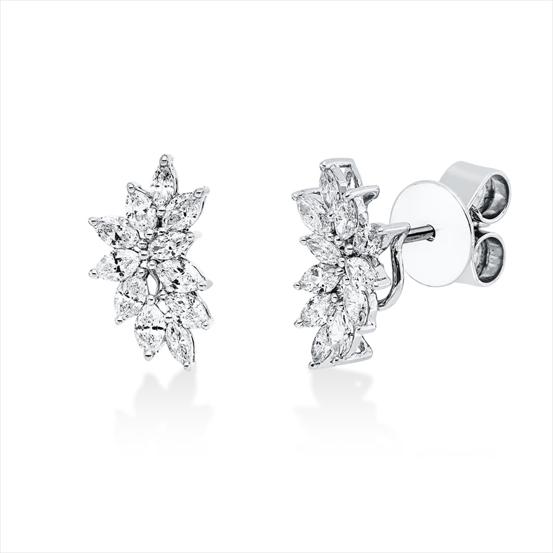 Ohrstecker 18 kt WG, 22 Nav. 0,57 ct, TW-vsi/si