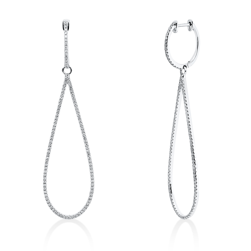 Ohrschmuck 14 kt WG, 216 Brill. 0,69 ct, TW-si